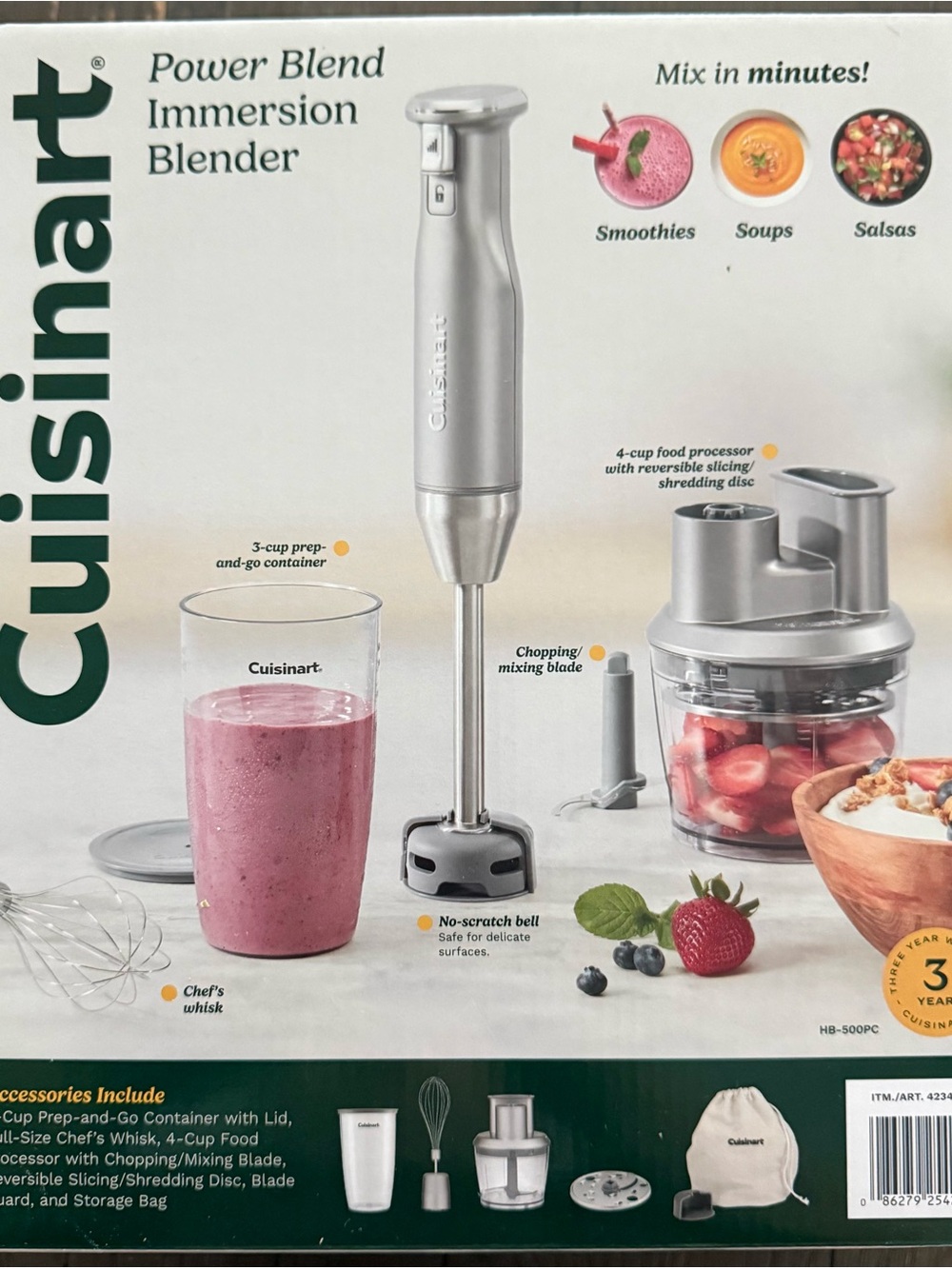 Cuisinart Silver Immersion Blender with Chopper and Prep Cup